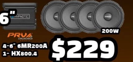 COMBO 4 BOCINAS 6" 6MR200A + APM HX800.4