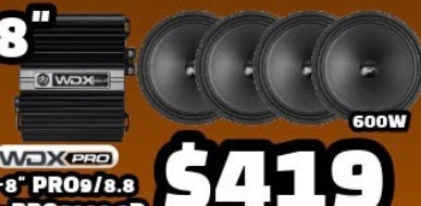 COMBO PRO 4 BOCINAS 8" PRO9/8.8 + PRO3000.1D