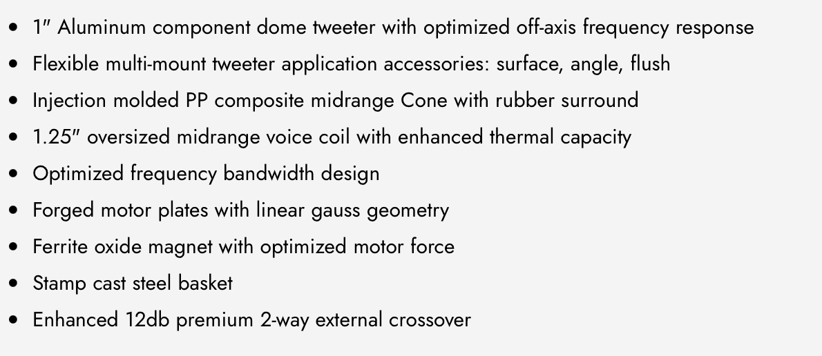DX-S69C 6"×9" 2-way Component Loudspeaker