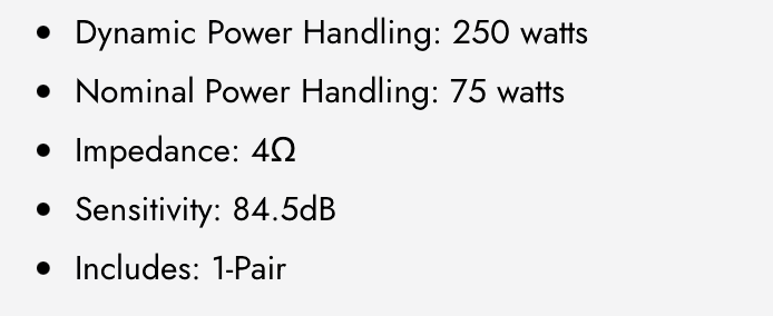 X-S65C 6.5" Component Loudspeaker