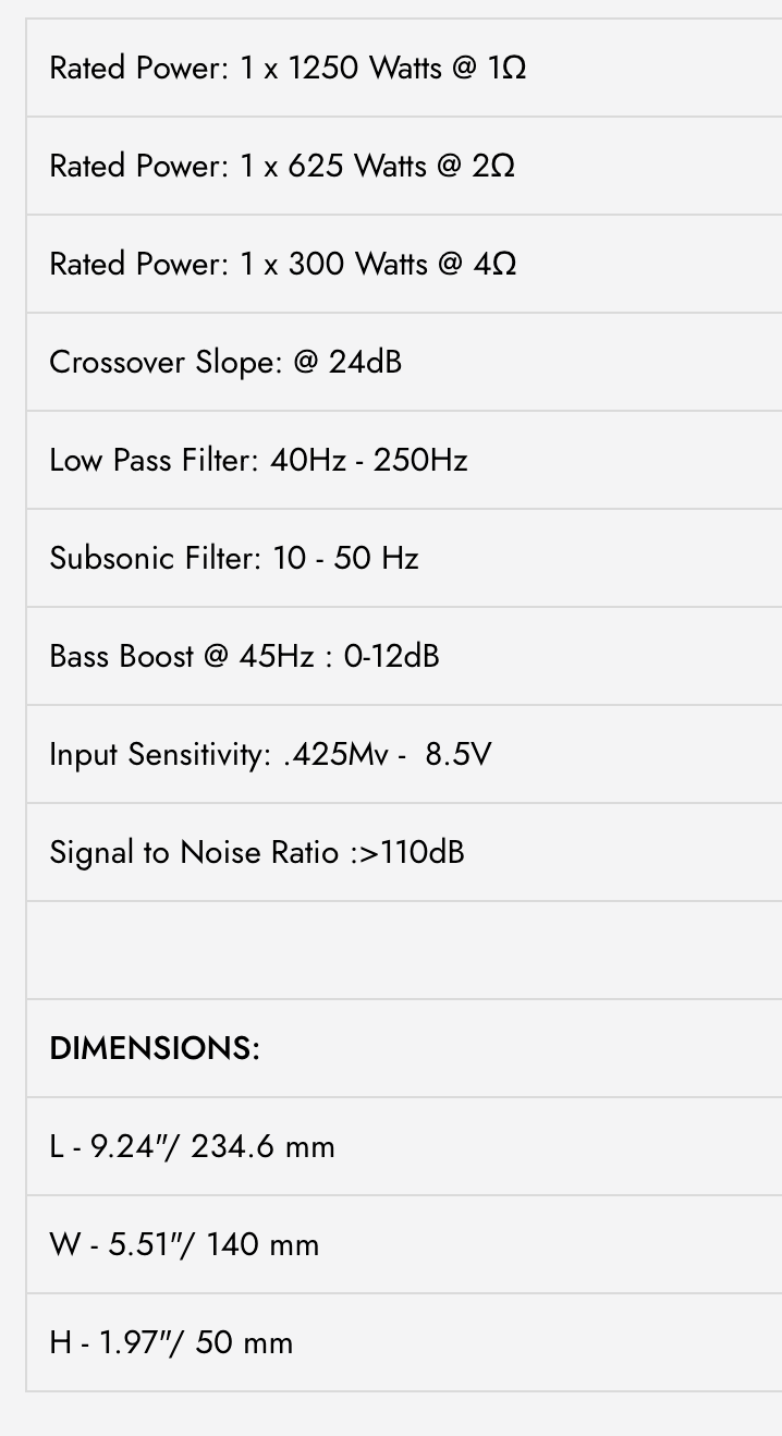 WDX-R1250.1 WDX Reference Class-D Mono Amplifier