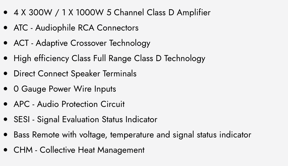 WDX PRO2500.5 5-Channel Full-Range Class D Amplifier