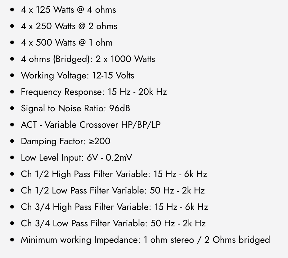 WDX PRO2000.4 4-Channel Full-Range Class D Amplifier