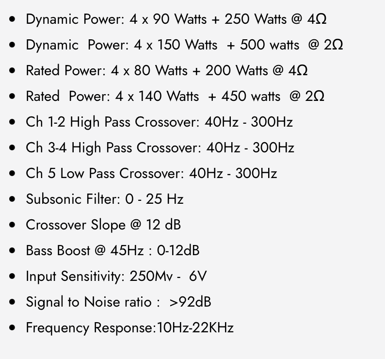 DX-A1005 5-Channel Class D Amplifier