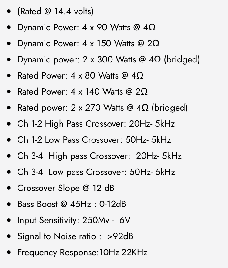 DX-A4090 : 4-Channel Class D Amplifier