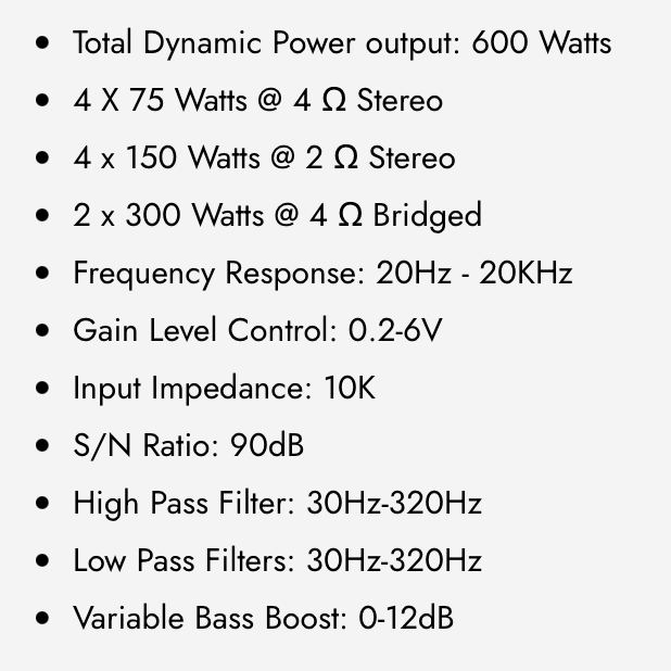 X-A4004 4-Channel Class D Amplifier