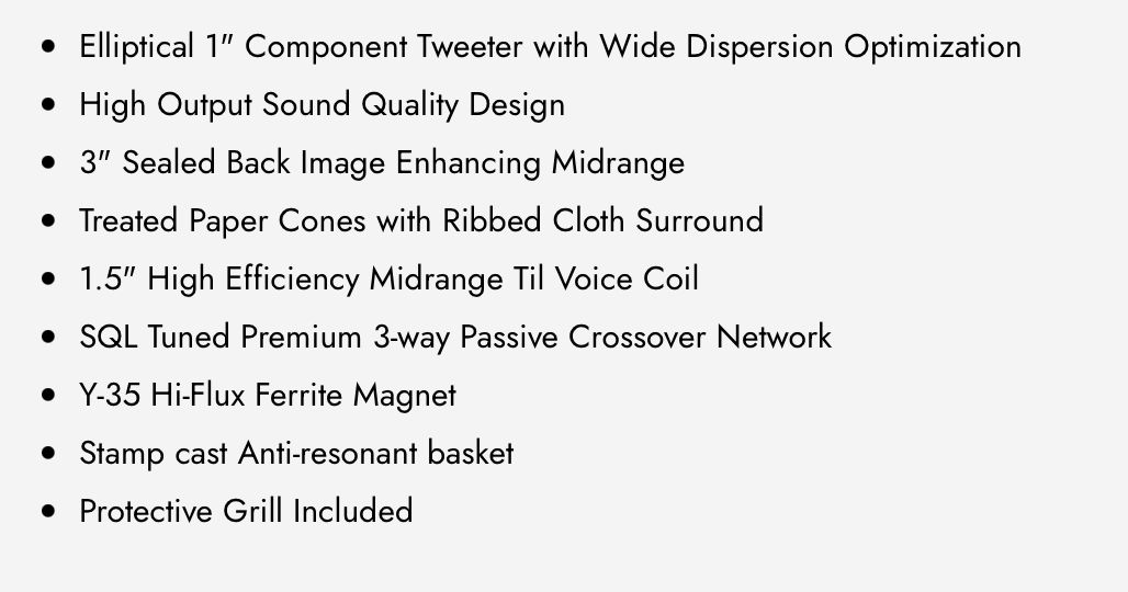 WDX P65C3 : WDX PRO 6.5" 3-Way Component Loudspeaker