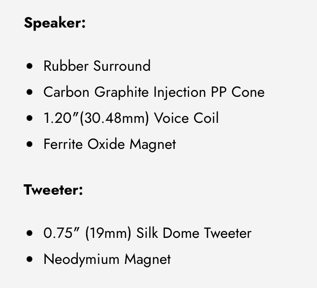 PTS65C : 6.5" Component Loudspeaker