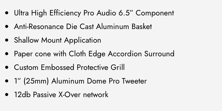 P3 4M6K : 6.5" 4- Midrange/ 2-Tweeter Component Kit
