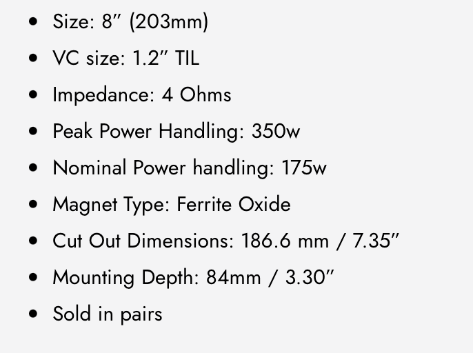 WDXPRO4/6.4 : 6.5" Wide Frequency Range - Pro Audio Midrange/1 Pair