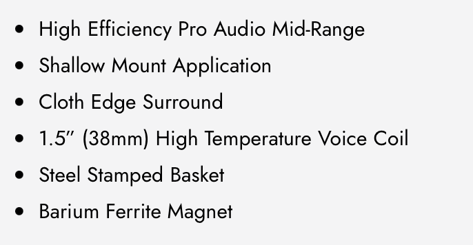 P4M 6C : 6.5" PRO Audio Midrange