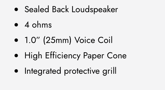P4M 4SB 4" PRO Audio Sealed Back Midrange