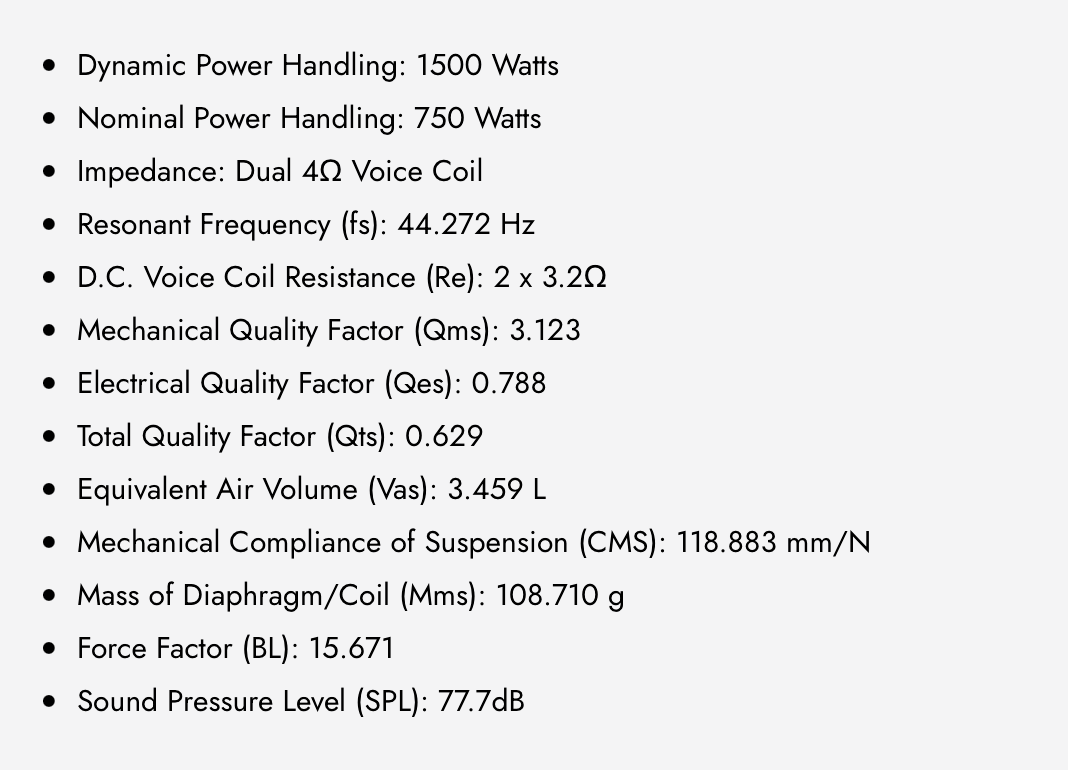 WDX6.5G2R.4 6.5" Dual 4-Ohm Subwoofer