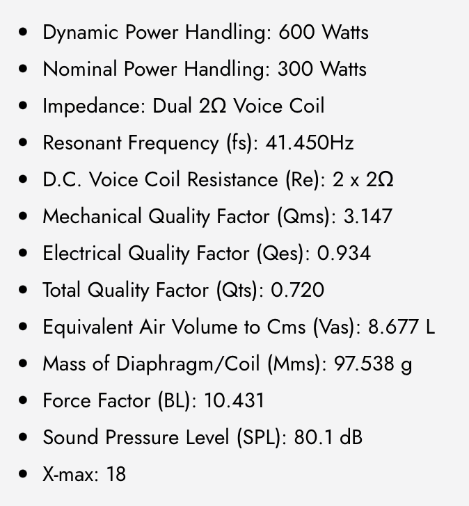 DX-W8D2 DX 8" Dual 2-Ohm Subwoofer