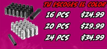 Tuercas 24 PCS (Color a escoger)