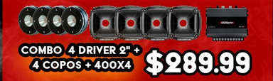 Combo 4 Driver 2'' + 4 Copos + 400x4