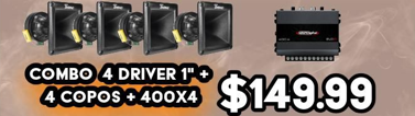 Combo 4 Driver 1'' + 4 Copos + 400x4