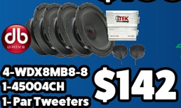 Combo 4-WDX8MB8-8 + 4500.4CH + Par Tweeters