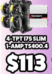 Combo 4 TPT 175 Slim + AMP TS400.4