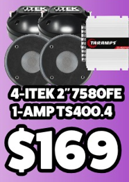 Combo 4 ITEK 2 7580FE + AMP TS400.4