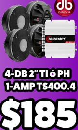 Combo 4 DB 2 TI 6 PH + AMP TS400.4