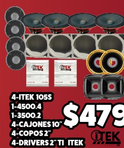 Combo Brazilenos 10 4-ITEK 10SS 1-4500.4 1-3500.2 4-Cajones 10 4-Copos 2 4-Drivers 2 TI Itek