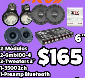 Combo Chuma 2-Modulos 2-6MB100-4 2-Tweeters 3 1-3500 2CH 1-Preamp Bluetooth