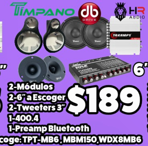 Combo Chuma 2-Modulos 2-6 a escoger 2-Tweeters 3 1-400.4 1-Preamp Bluetooth