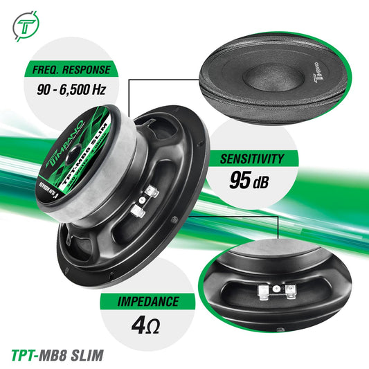 BOCINA TIMPANO SLIM  8" TPT MB8-4 slim