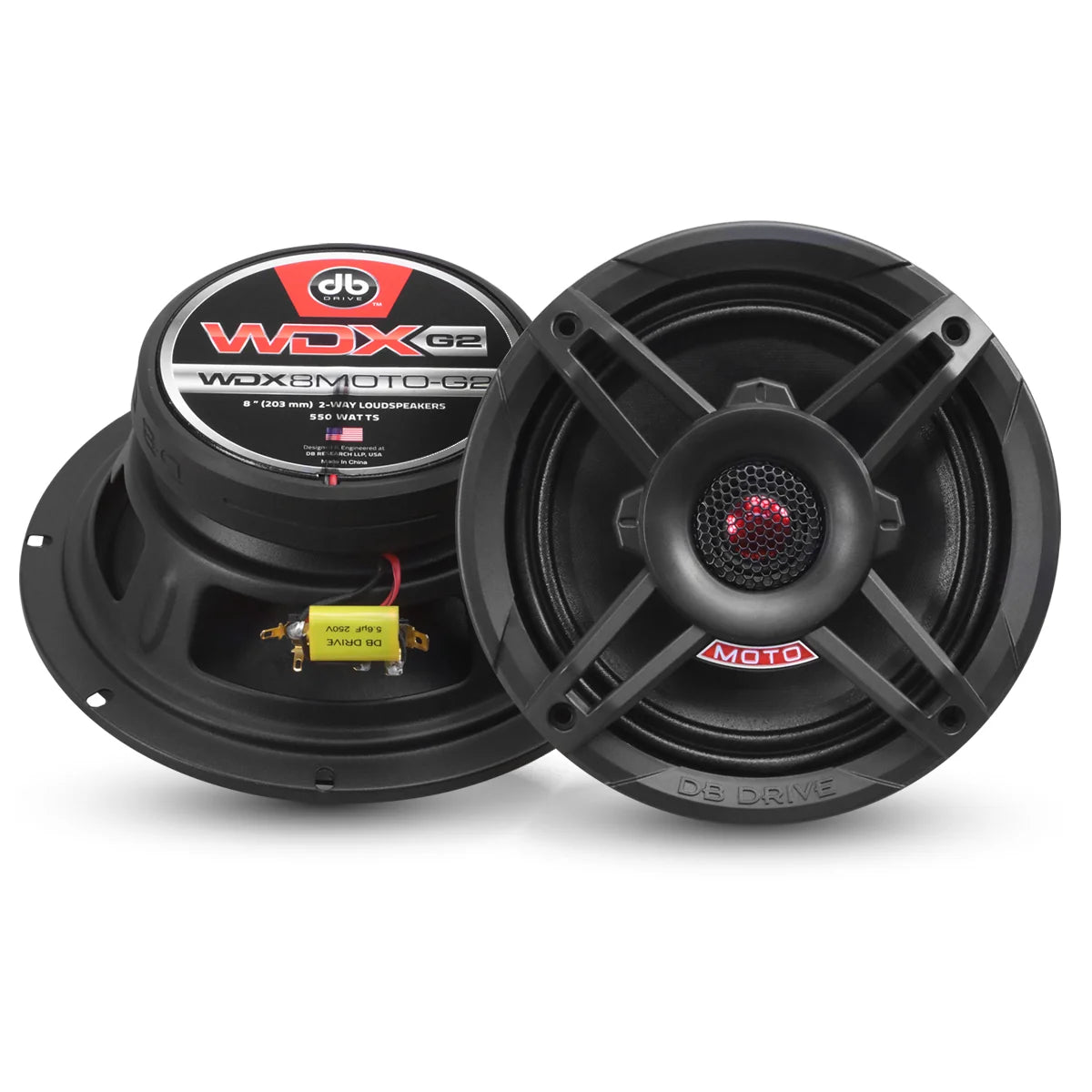WDX8MOTO-G2 8" Moto 2-Way Motorcycle Loudspeakers (1 Pair)
