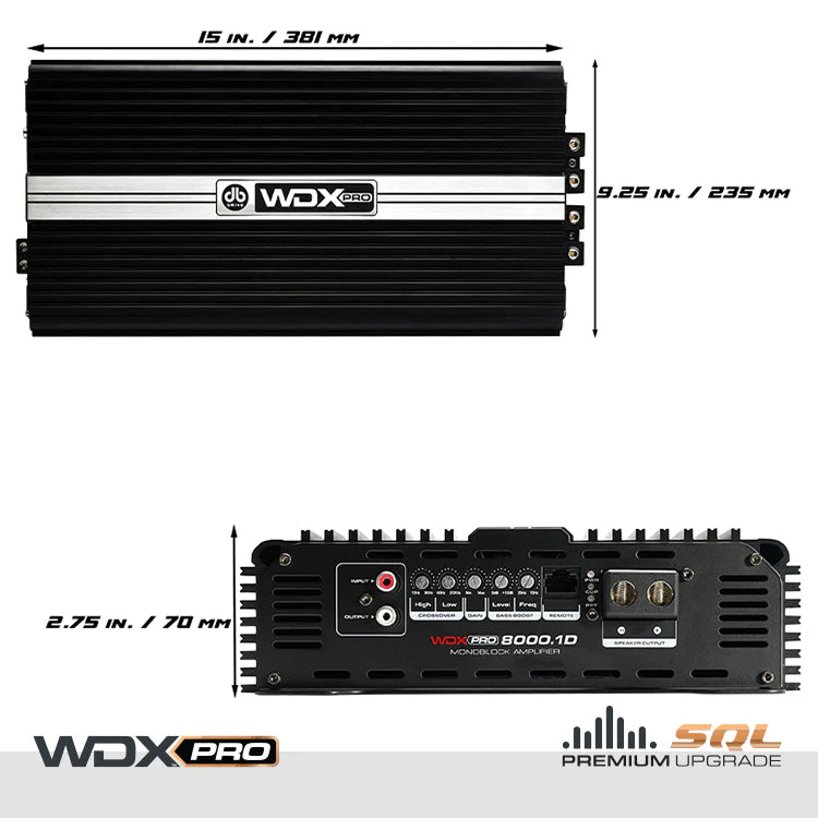 WDX PRO8000.1D Extended Range Class D Monoblock Amplifier
