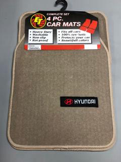 ALFOMBRA 4 PC. HYUNDAI CARPET MATS-BEIGE