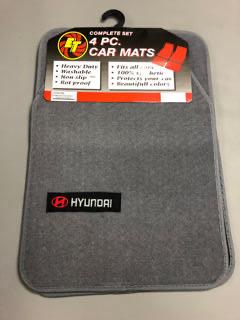 ALFOMBRA 4 PC. HYUNDAI CARPET MATS-GREY