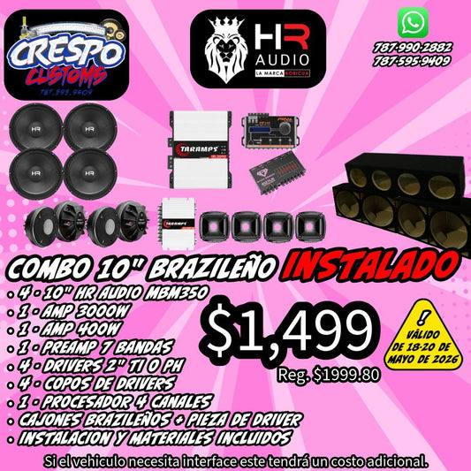 COMBO 10" BRAZILEÑO INSTALADO