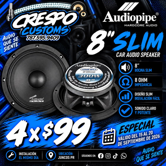 AUDIOPIPE 8" SLIM