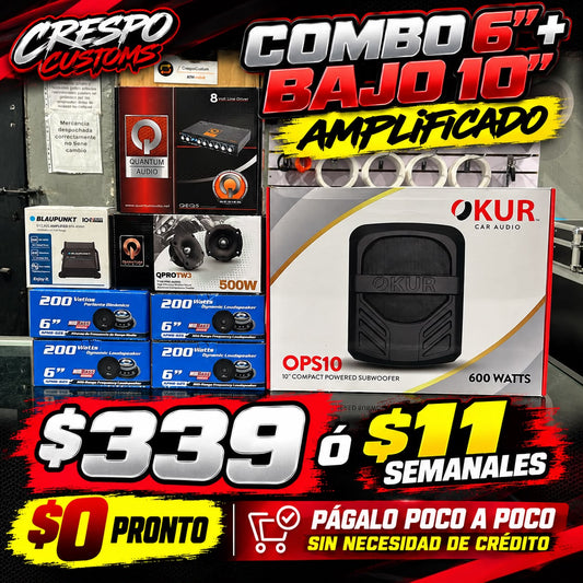 COMBO 6" + BAJO 10" AMPLIFICADO