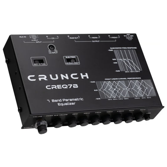 Crunch CREQ7B 7-Band 1/2-Din Parametric Equalizer with 2-Way Crossover